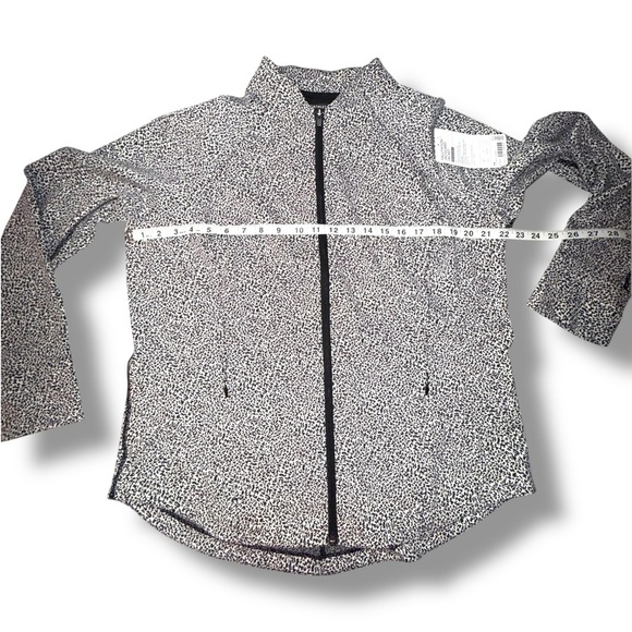 NWT ATHLETA Salutation Jacquard Jacket - Micro Cheetah Black/Seasalt Plus 1X - Picture 10 of 12